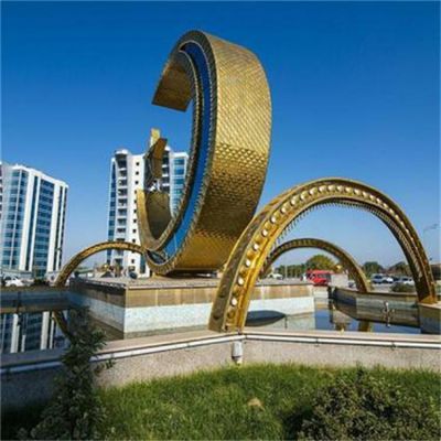 彩绘标志小区不锈钢雕塑