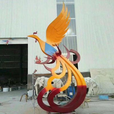 抽象凤凰商场不锈钢雕塑