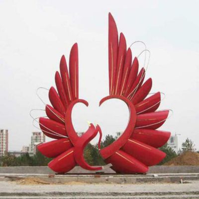 抽象凤凰景区不锈钢雕塑