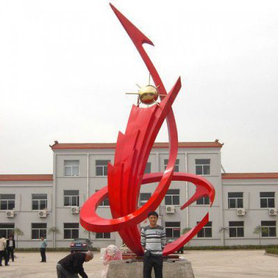 彩绘凤凰别墅不锈钢雕塑