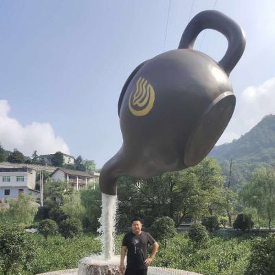 茶壶茶杯景区景观铜雕