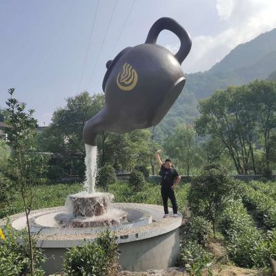 茶壶茶杯庭院景观铜雕