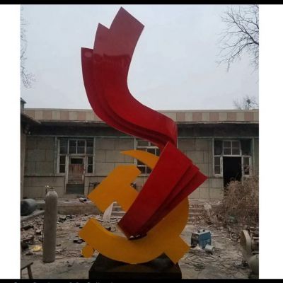 党建不锈钢彩绘雕塑