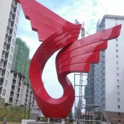彩绘彩带不锈钢景观雕塑
