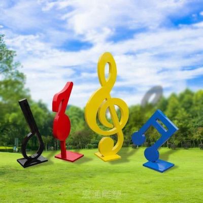 不锈钢抽象音符校园雕塑