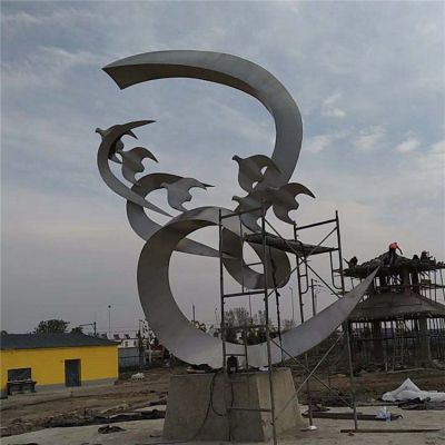 抽象大雁不锈钢动物雕塑