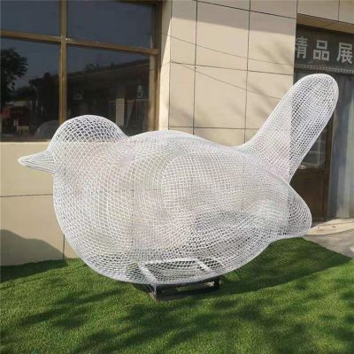 镂空小鸟不锈钢园林雕塑