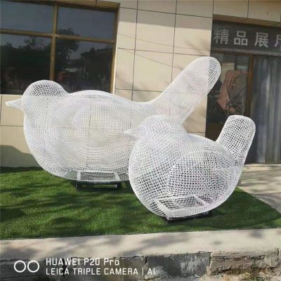 小鸟镂空不锈钢景观雕塑