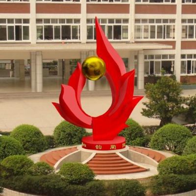 彩绘抽象和韵不锈钢雕塑