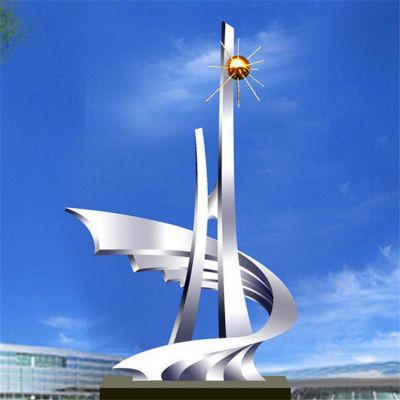 不锈钢拓展镜面景观雕塑