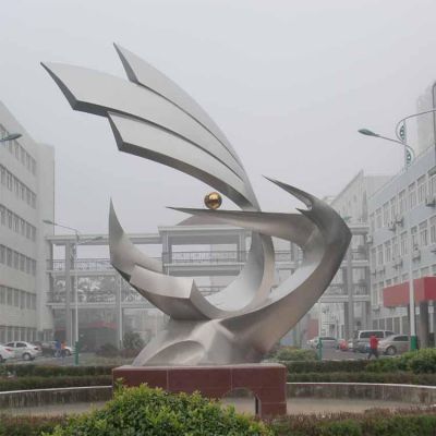 企业不锈钢景观标志雕塑