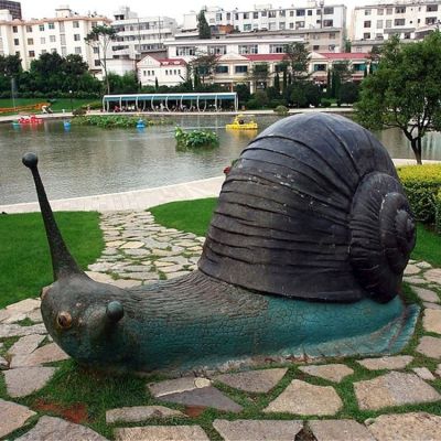 蜗牛喷泉景观铜雕