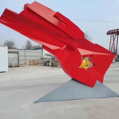 不锈钢党旗景观抽象雕塑