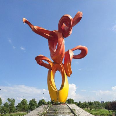 彩绘飘带不锈钢抽象雕塑