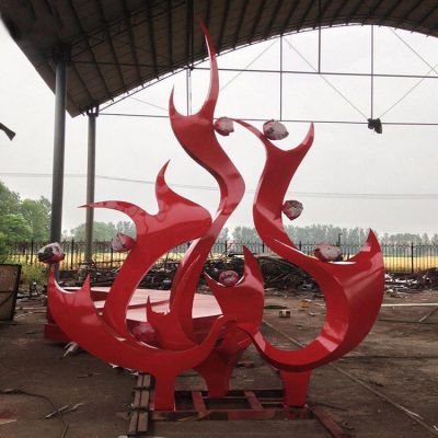 不锈钢抽象飘扬景观雕塑