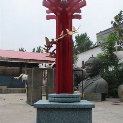 彩绘不锈钢抽象大雁雕塑