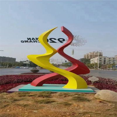 不锈钢彩带城市雕塑