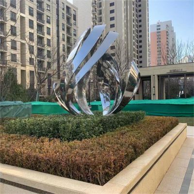 不锈钢公园抽象标志雕塑
