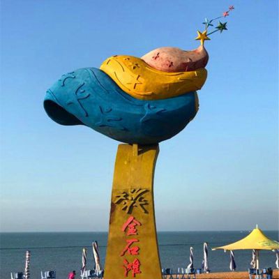 海螺海边标志动物雕塑