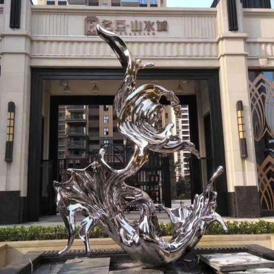 公园海浪标志景观雕塑