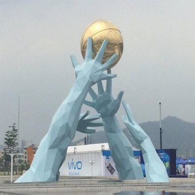 不锈钢地球仪抽象标志雕塑