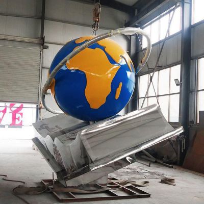 广场不锈钢地球仪抽象雕塑