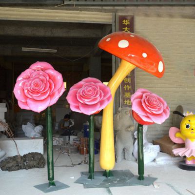 不锈钢广场花朵标志雕塑