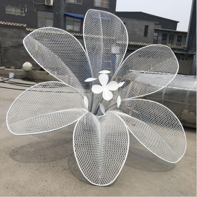 不锈钢园林花朵景观雕塑