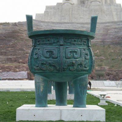 圆形鼎城市文化景观铜雕