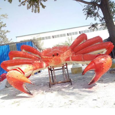 不锈钢镜面螃蟹雕塑