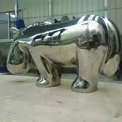 不锈钢河马雕塑