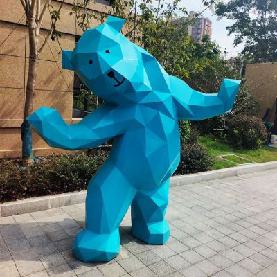 不锈钢切面熊雕塑