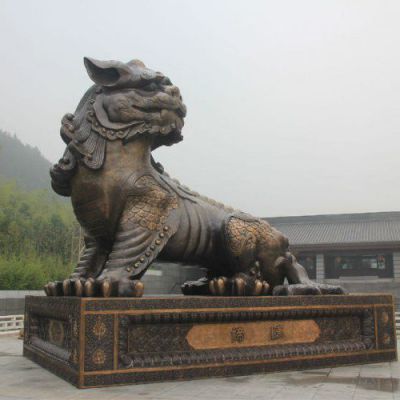 白虎神兽铜雕