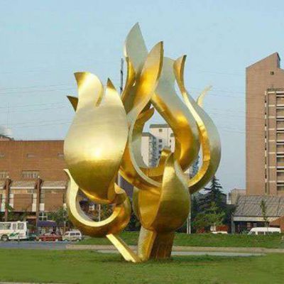 城市不锈钢抽象金凤凰雕塑