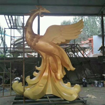 飞翔凤凰动物标志铜雕