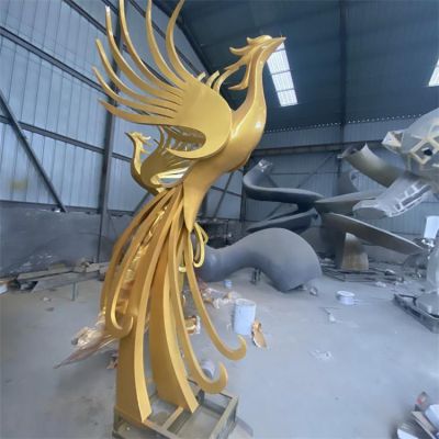 抽象凤凰动物标志铜雕