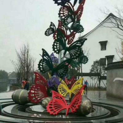 不锈钢蝴蝶园林景观雕塑