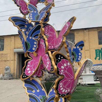 不锈钢蝴蝶动物标志雕塑