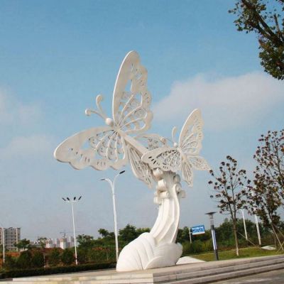 不锈钢蝴蝶公园动物雕塑