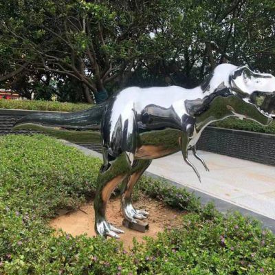 不锈钢恐龙动物标志雕塑