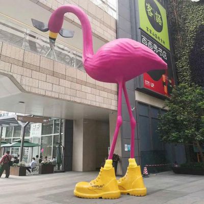 不锈钢火烈鸟动物雕塑