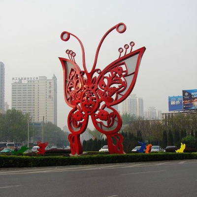 不锈钢蝴蝶动物景观雕塑