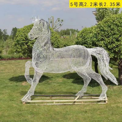 不锈钢马动物奔跑雕塑