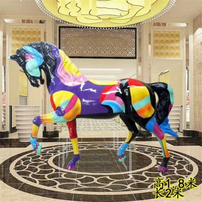 不锈钢马奔跑动物雕塑