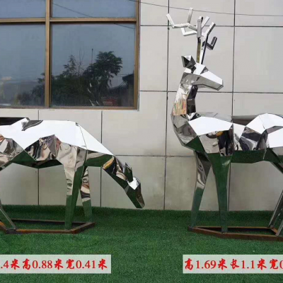 公园不锈钢动物鹿雕塑