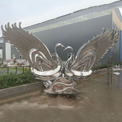 城市黑天鹅动物标志铜雕