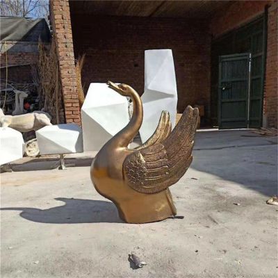公园天鹅动物文化景观铜雕