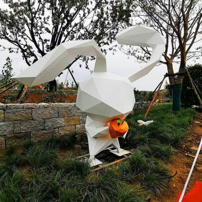 不锈钢城市兔子动物雕塑