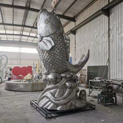 不锈钢鱼动物景观雕塑