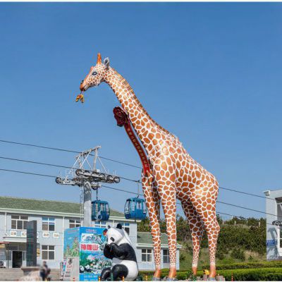 不锈钢长颈鹿园林景观雕塑